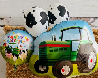 Balão de trator, balões de fazenda, decoração de festa na fazenda, balões para festa na fazenda, balão de feliz aniversário na fazenda, tema de festa na fazenda