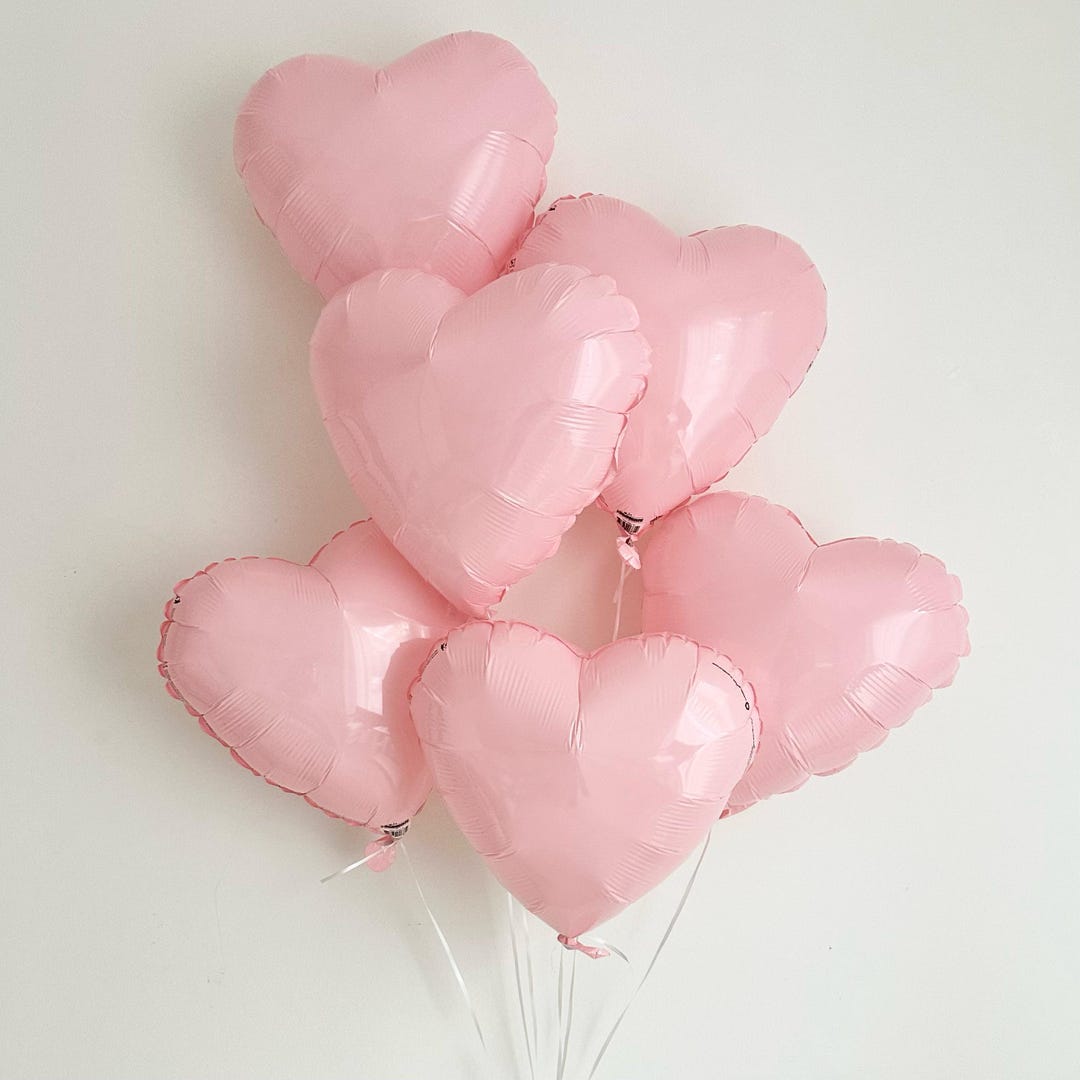 Pink Heart Balloon Set | Valentines Day Decor | Pink Heart Shaped ...