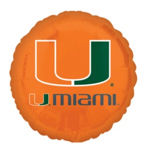 University of Miami Balloon, Graduation Party, High School Graduation, Miami Hurricanes Football, College Balloons, Tailgate Party