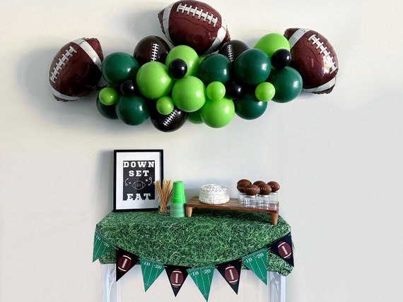 Game Day Sport Theme Football Party Decorations Touchdown Party Decorations-include Happy Birthday Banners,Football Garland,2 Foil Fringe Curtains