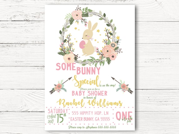 bunny themed baby shower invitations