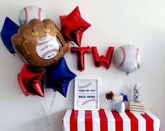 Baseball Second Birthday | Two Baseball Party | Boys Birthday Party | World Series Party | Baseball Party Decor | Red White & Blue Decor |