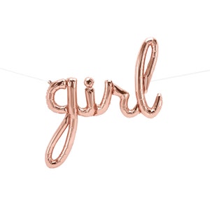 Baby Shower Balloon for a Girl | Rose Gold Girl Party Decor | Girl Script Foil Balloon | Rose Gold Foil Balloon | Baby Shower Photo Prop