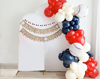 Rookie Year Birthday | Custom Baseball Party | Rookie Of The Year | Baseball First Birthday | Baseball Balloons | Vintage Baseball Birthday