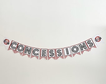 Movie Concessions Banner, Concessions Stand Sign, Movie Night Decorations, Carnival Birthday Party, Concessions Sign P351