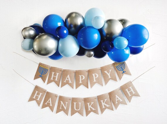 Hanukkah Party Decorations | Happy Hanukkah Decor | Hanukkah Banner | Hanukkah Balloons | Hanukkah Photo Booth Decorations Il_570xn