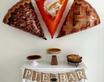 Pie Bar | Dessert Table Balloons | Thanksgiving Decor | Friendsgiving Pie Balloons  | Burlap Banner | COL521