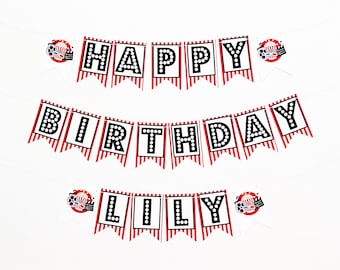 Happy Birthday Movie Night Personalized Banner, Movie Themed Sign, Movie Night Decorations, Carnival Birthday Party, Concessions Sign P349