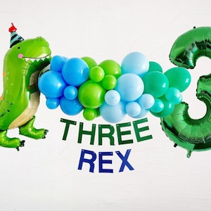 Three Rex Birthday Party | Dinosaur Balloons | Third Birthday Party Decor | T-Rex Party Props | Dinosaur Party Decor | COL319