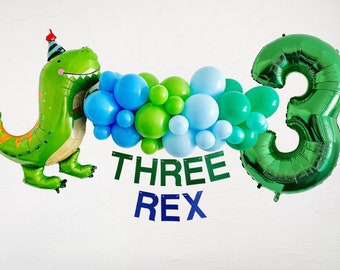 Three Rex Birthday Party | Dinosaur Balloons | Third Birthday Party Decor | T-Rex Party Props | Dinosaur Party Decor | COL319