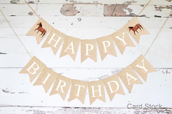 Horse Happy Birthday Banner, Birthday Party Decorations, Horse Party