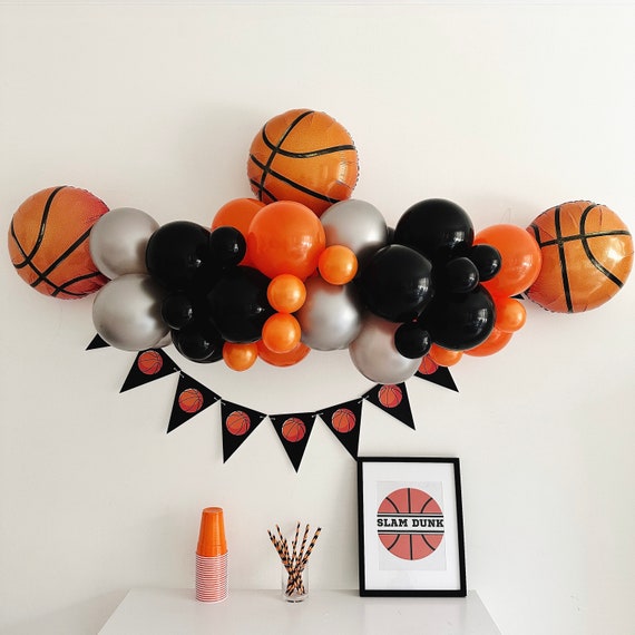 36Ct Basketbal Hanging Swirl Decorations - Basketbal Themed Party Decoraties, Boy Birthday Party Supplies