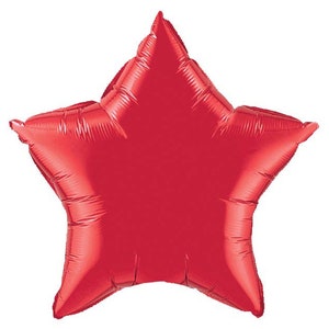 Pu&ograve; includere: Un palloncino a forma di stella di colore rosso brillante.