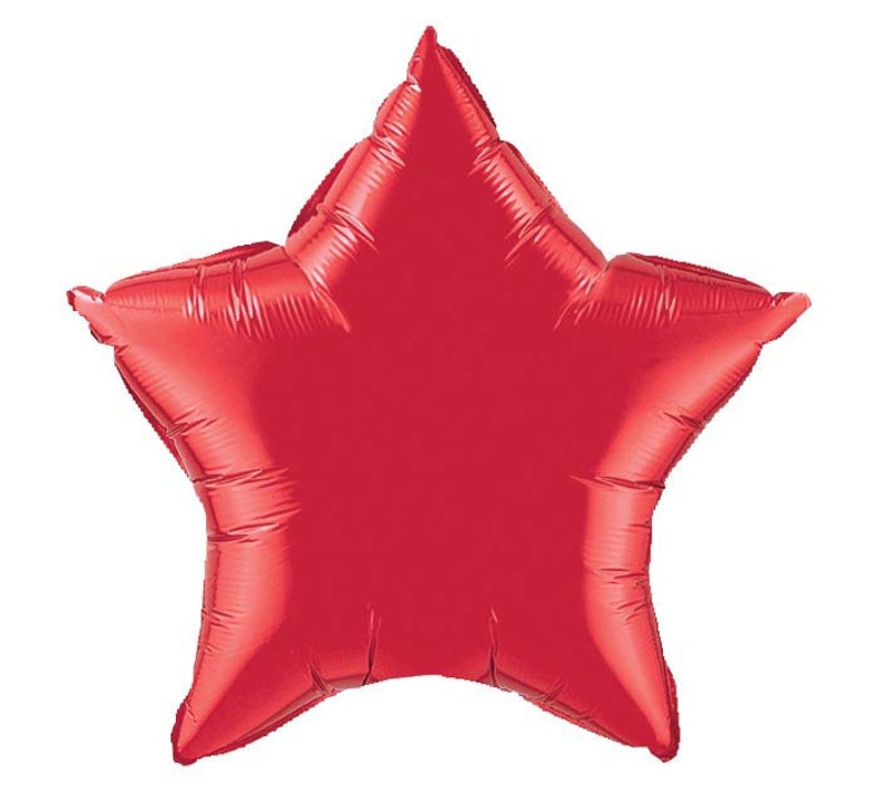 Pu&ograve; includere: Un palloncino a forma di stella di colore rosso brillante.