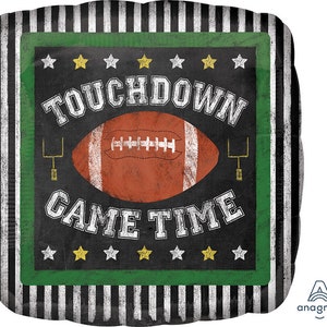 Game Time Balloon 18&quot; | Football Party Decor | Touch Down Balloon | Tailgate Decor | Football Birthday Photo Prop | BAL022