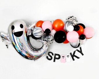 Spooky Halloween Party Decor | Halloween Party Decorations with Balloons | Ghost Balloon | Spooky Decor |  Spooky Banner | Halloween Party