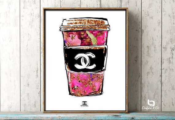 Chanel Coffee Cup Print Coco Chanel Print Chanel Wall Art | Etsy