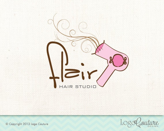 Premade Hair Studio Logo Custom Logo Flair Hair Studio | Etsy