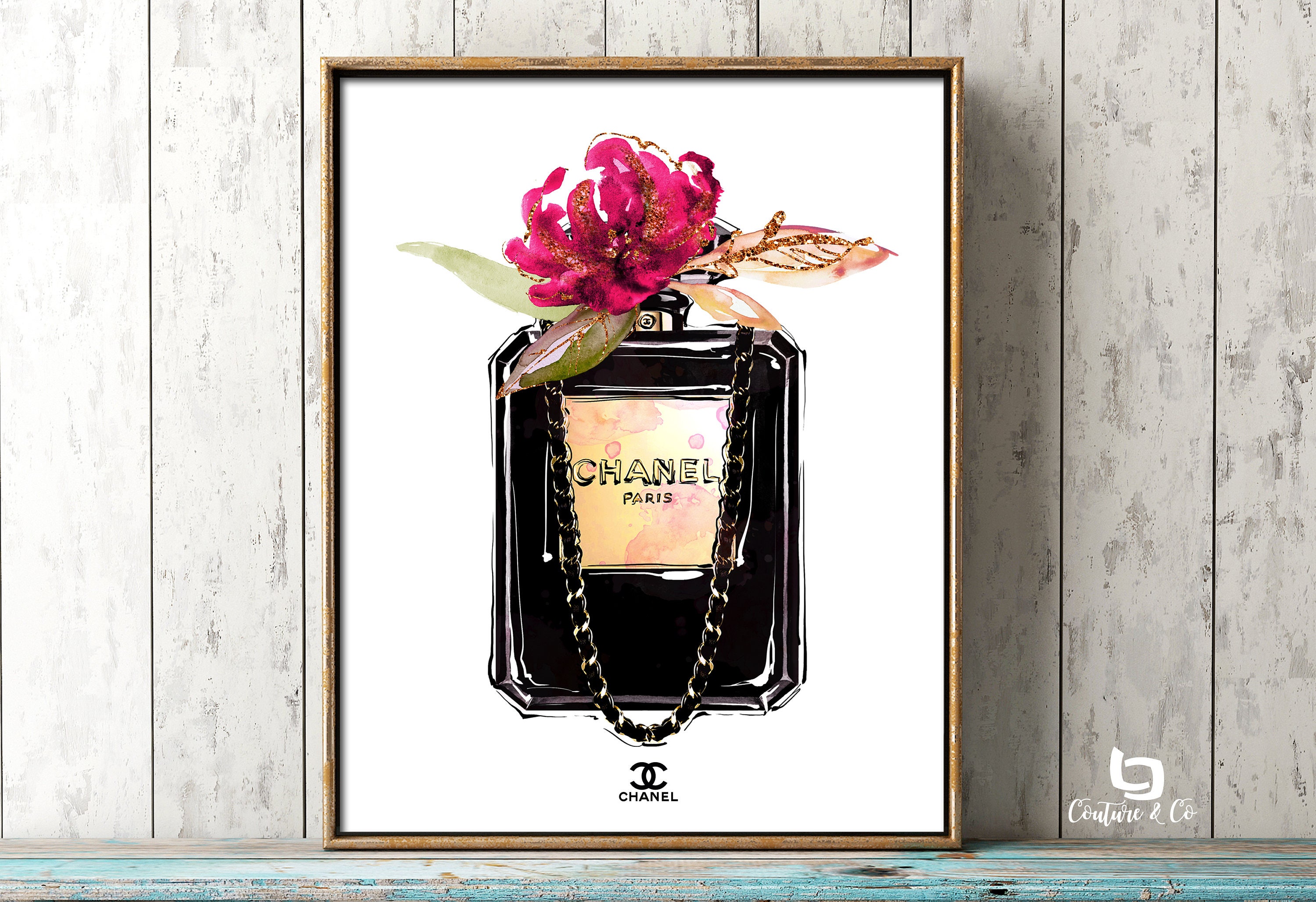 Chanel parfum Wall Art Coco Chanel Chanel kunst aan de muur Etsy