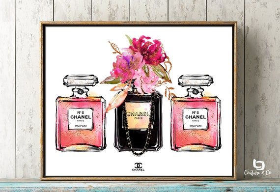 chanel wall art set of 3