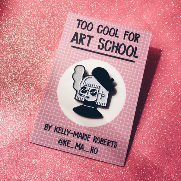 Girl Gang #1 - Too Cool for Art School - Soft Enamel Pin - Artist - Beatnik - Smoking - Cigarette - Lapel Pin