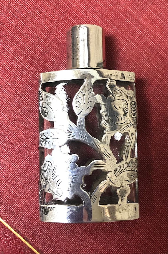Vintage Mexican Silver Perfume Bottle