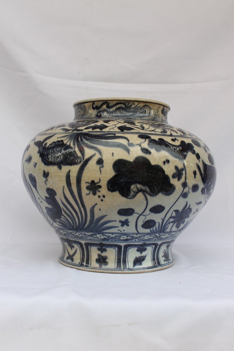 Early Ming Dynasty Vase Chinese Antiques Blue And White - Etsy