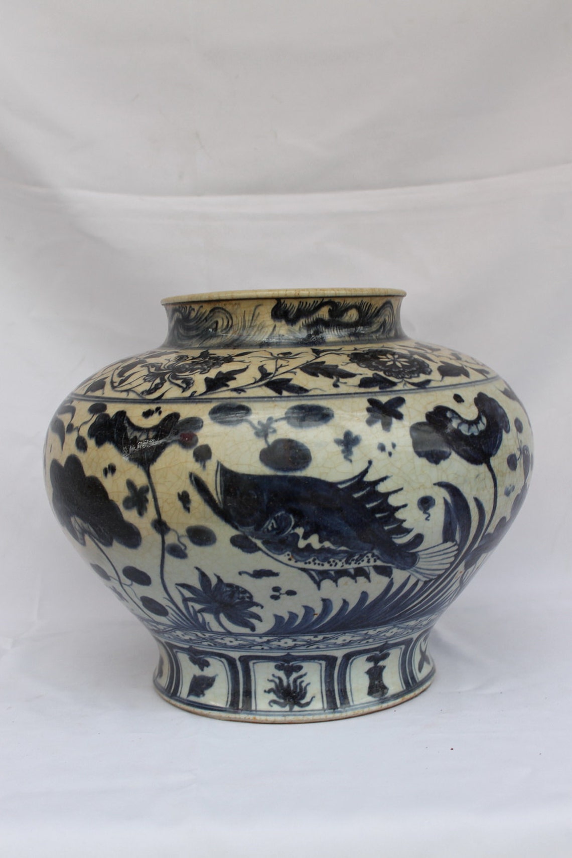 Early Ming Dynasty Vase Chinese Antiques Blue and White Etsy