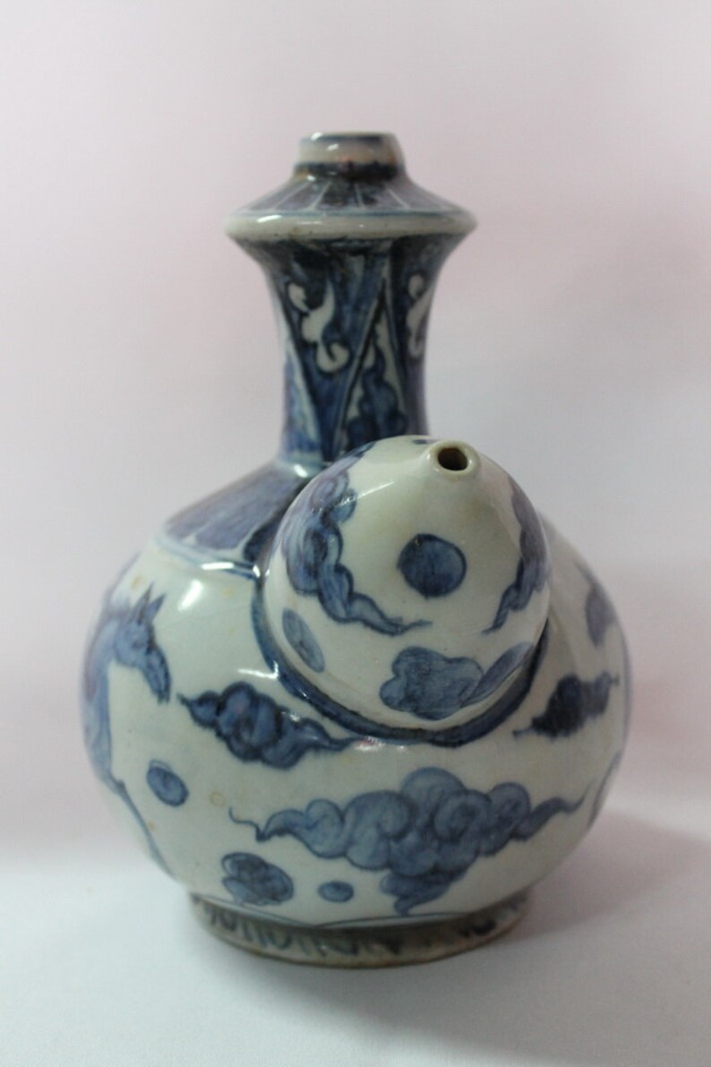 Chinese Antique Porcelain Kendi Jiajing Period Ming Dynasty Horses