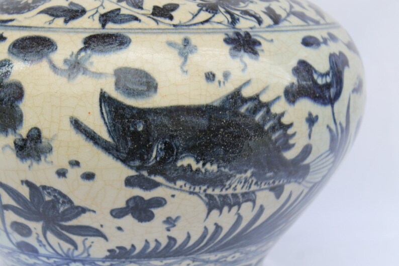 Early Ming Dynasty Vase Chinese Antiques Blue and White Porcelain Etsy