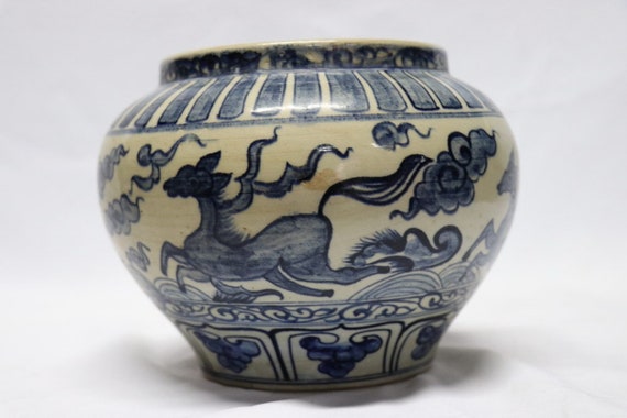 Buy Rare Chinese Antique Blue and White Porcelain Pot Ming Dynasty Online  in India - Etsy