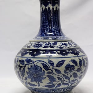 Nice Old Chinese Antique Ming Dynasty \u660e\u4ee3 Blue White Porcelain Flowers Plants Vase