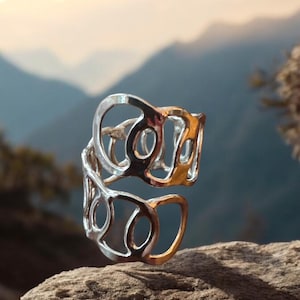 925 Sterling Silver Ring - Bandas, Silver Ring, Statement Ring, Silver jewelry, Adjustable Ring,