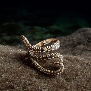 925 Sterling Silver Ring -  Pulpo, Silver Ring, Statement Ring, Silver jewelry, Adjustable Ring,