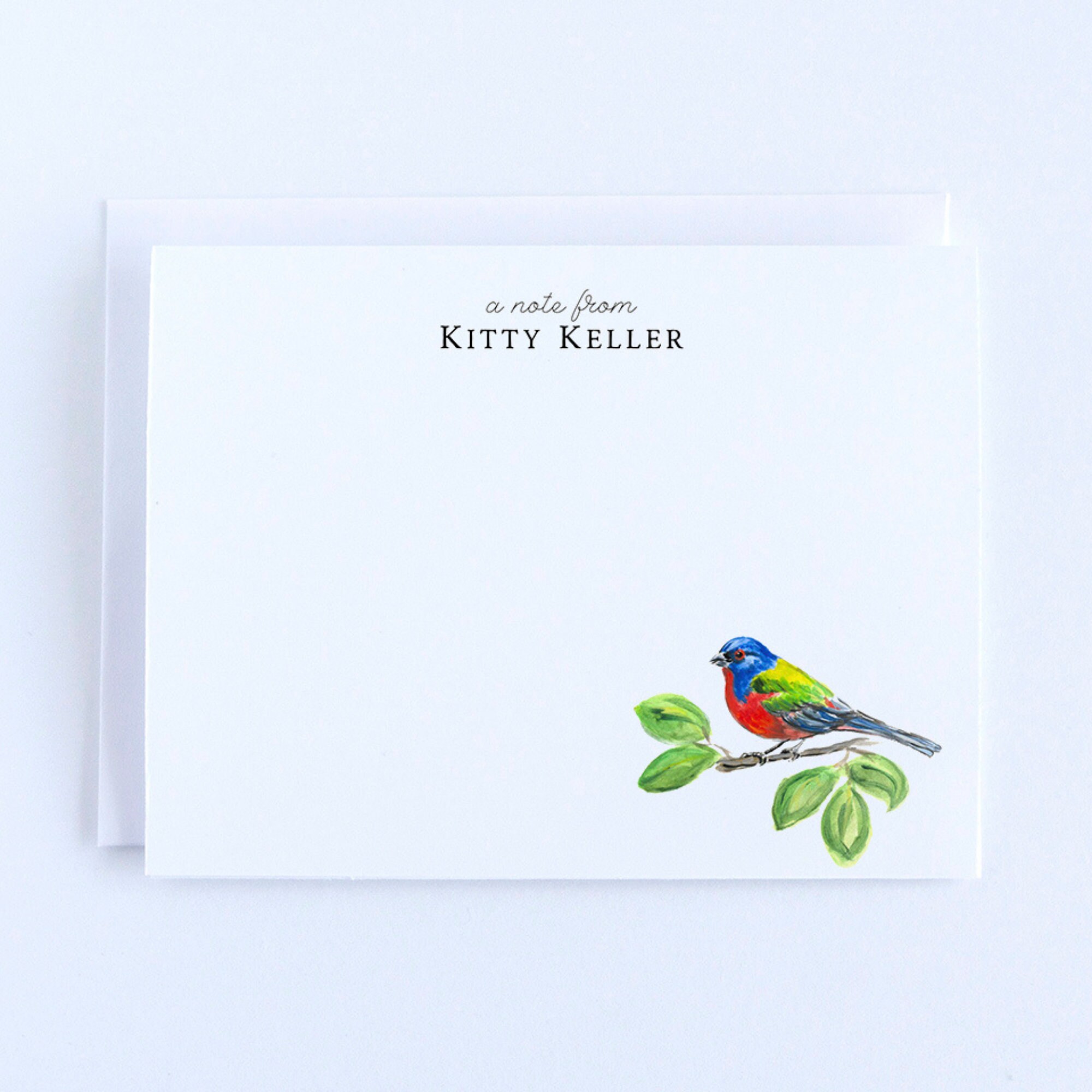 Custom Stationery Painted Bird Colorful Floral Etsy