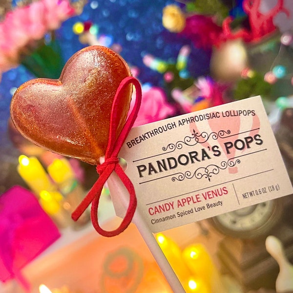 APPLE APHRODISIAC LOLLIPOPS: Candy Apple Venus. Unique sexy gift. Sensual, delicious, organic, herbal candy for date, flirting fun