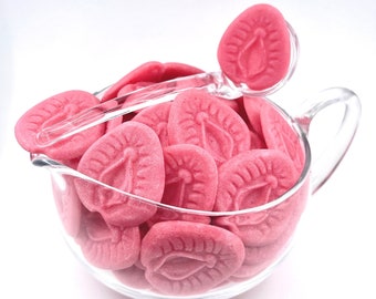 Vulvalicious Aphrodisiac Bachelorette Candy: Playful Pink Dragon Fruit Cherry Party Favors