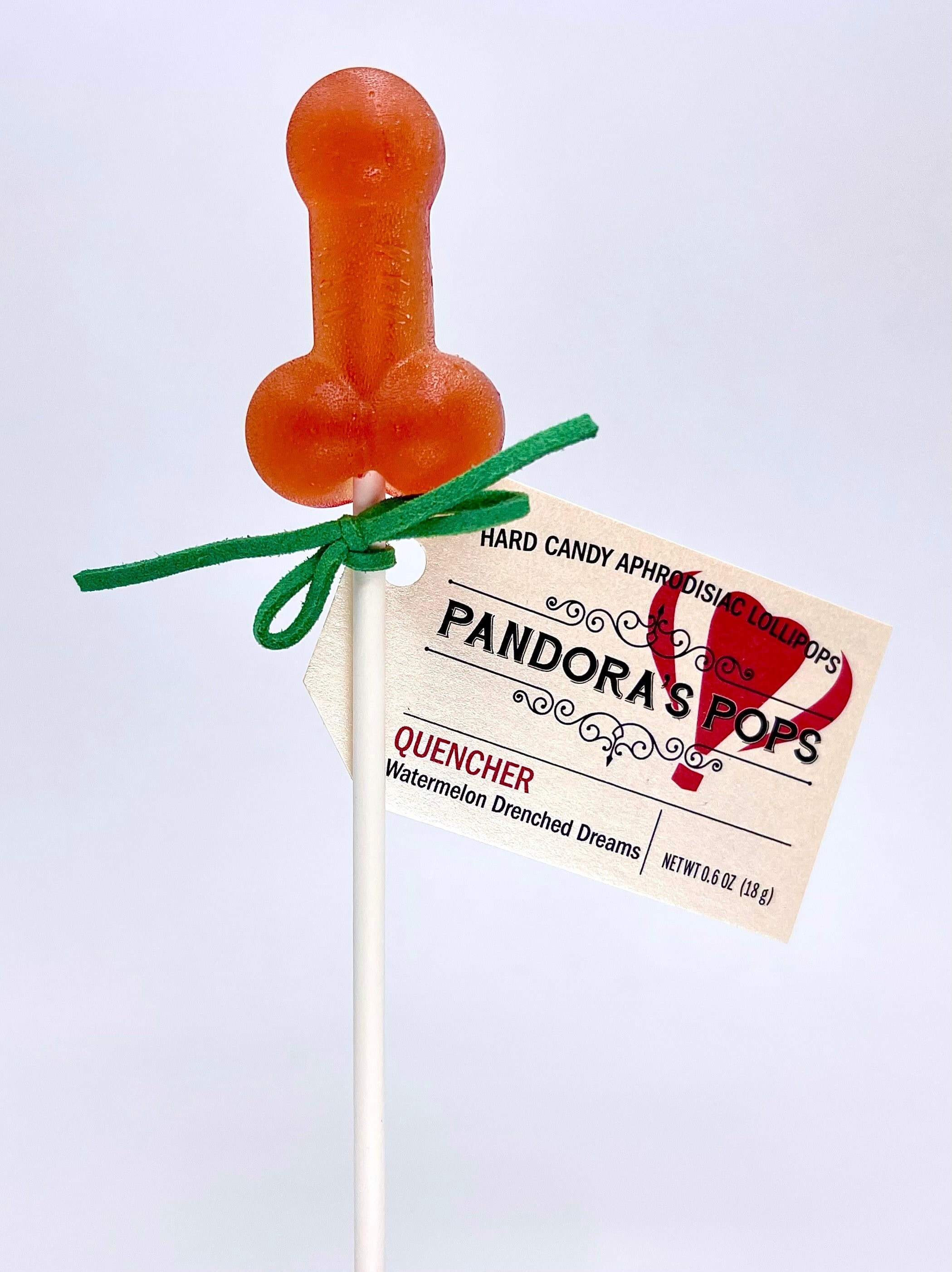 PENIS APHRODISIAC LOLLIPOP.  Bachelorette party fun. Watermelon, banana, cinnamon, grape or popcorn.  Delicious sexy gift or favor