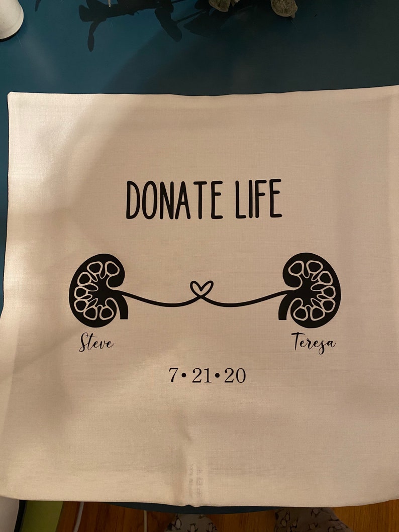 Personalized Kidney Donation Pillow Cover Etsy