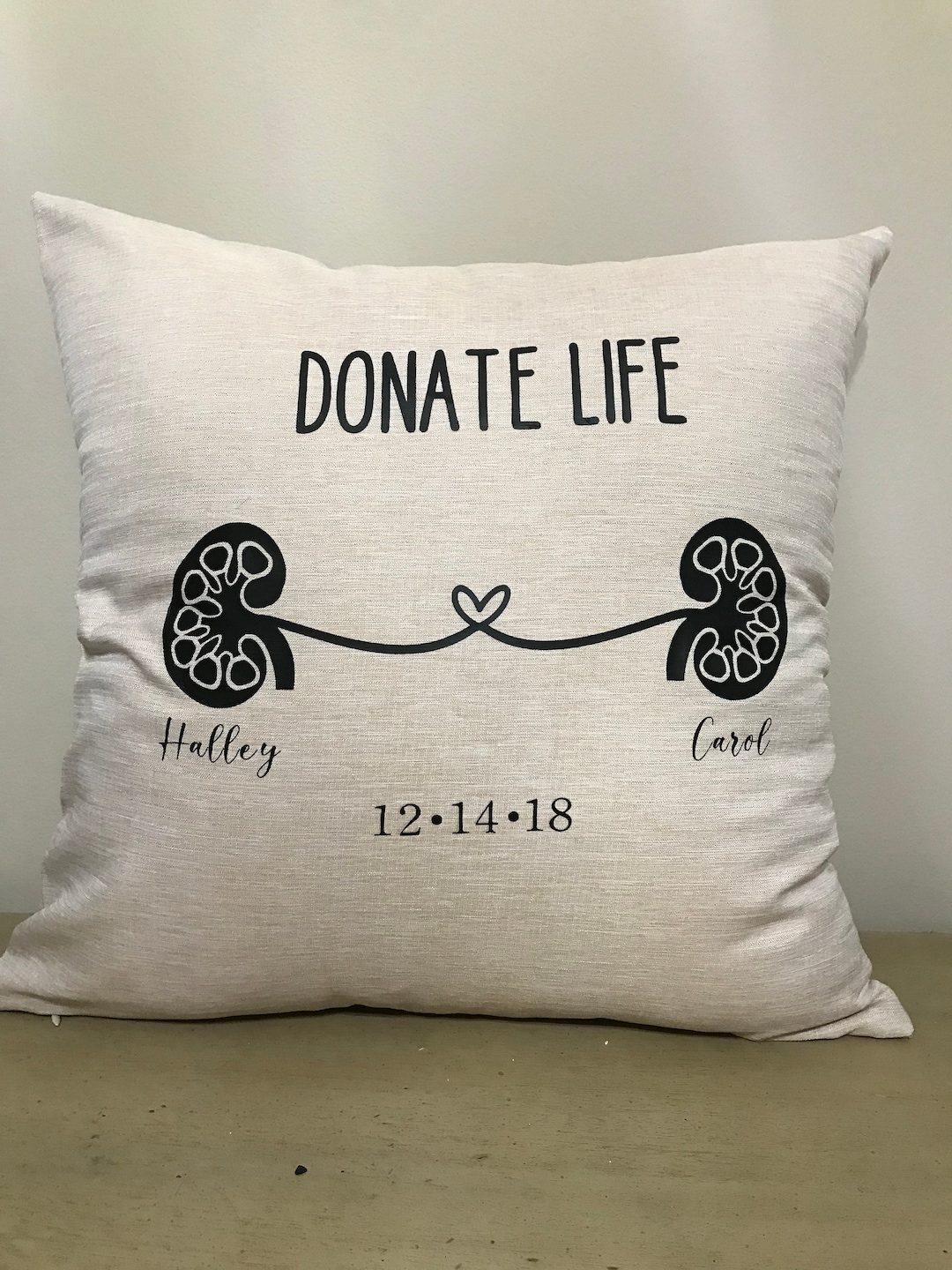 Personalized Kidney Donation Pillow Cover Etsy