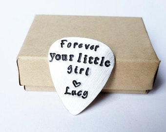 Fathers Day Gifts for Dad • Custom Guitar Pick • Forever Your Little Girl