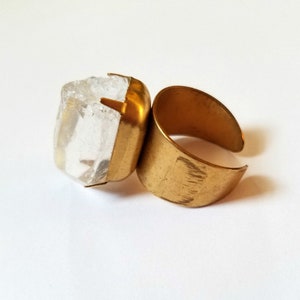 Raw Crystal Ring • Clear Quartz Ring