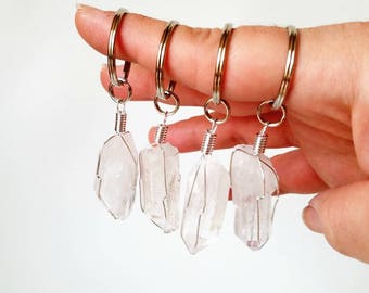 Quartz Crystal Keychain