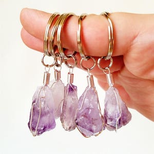 Crystal Keychain Amethyst Keychain image 5