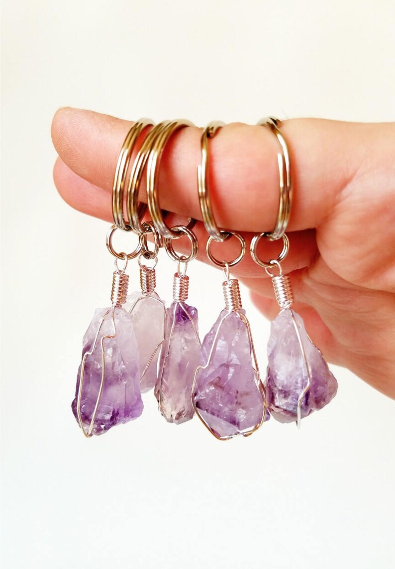 Crystal Keychain Amethyst Keychain image 5