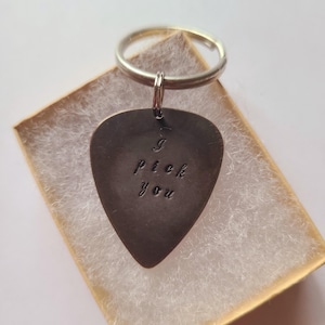 I Pick You Guitar Pick Keychain • Anniversary gifts