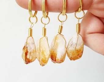 Citrine crystal keychain