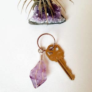 Crystal Keychain Amethyst Keychain image 3