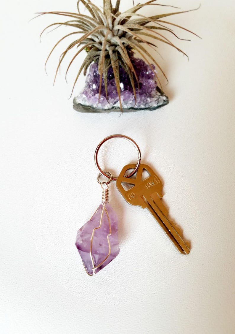 Crystal Keychain Amethyst Keychain image 3