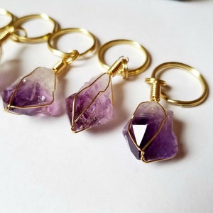 Raw Crystal Keychain Amethyst Keychain Birthday Gifts image 4